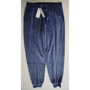 Skin Worlwide Women Sz 2/M Azure Blue Audriana Mid-Rise Velour Jogger Pants